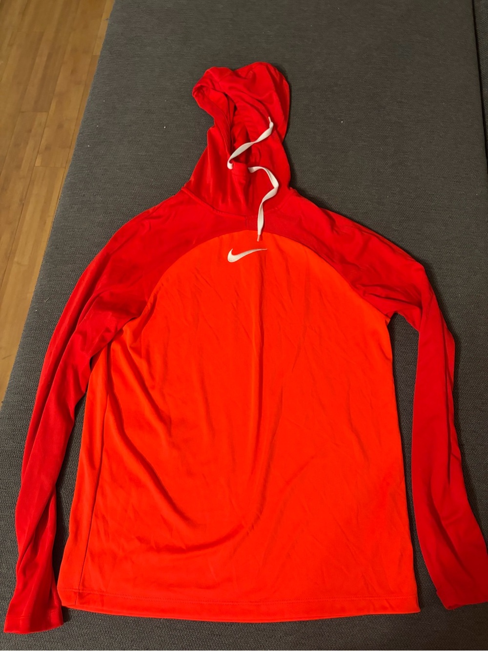 Nike Men’s Red and Orange Hooded Sweater